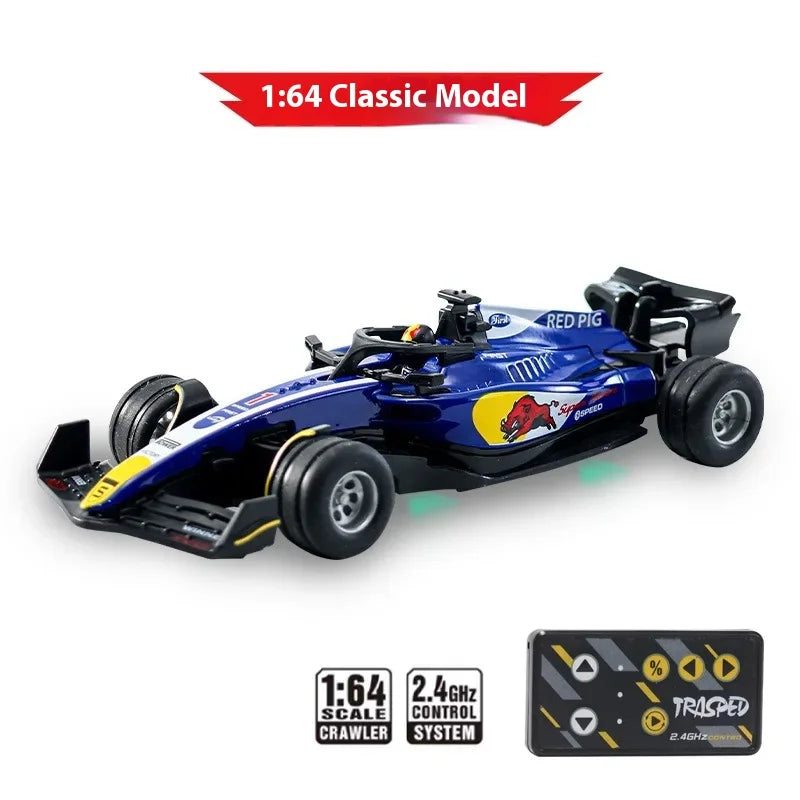 Mini Bolid F1 RC 1:64 sterowanie smartfonem, LED + dźwięk silnika