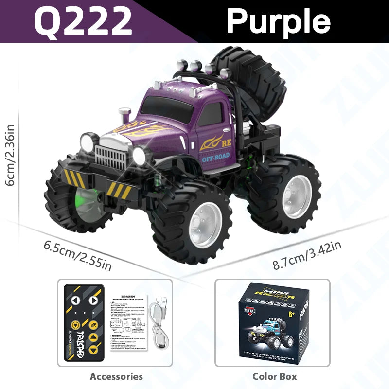 Mini Off-Road RC 1:64 sterowanie smartfonem, LED + dźwięk silnika