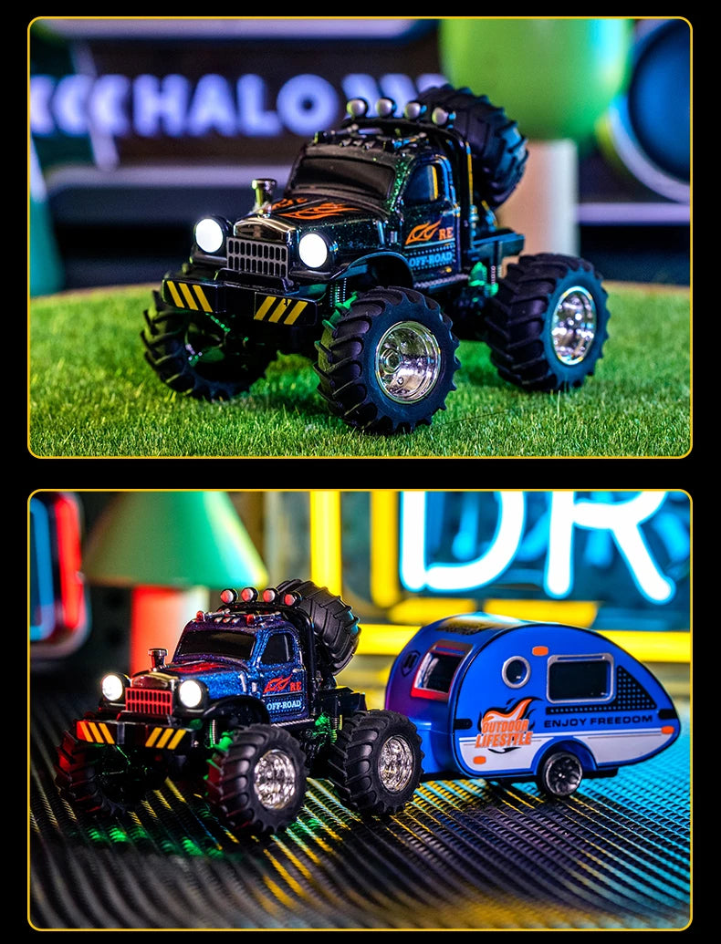 Mini Off-Road RC 1:64 sterowanie smartfonem, LED + dźwięk silnika