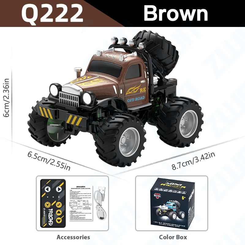 Mini Off-Road RC 1:64 sterowanie smartfonem, LED + dźwięk silnika