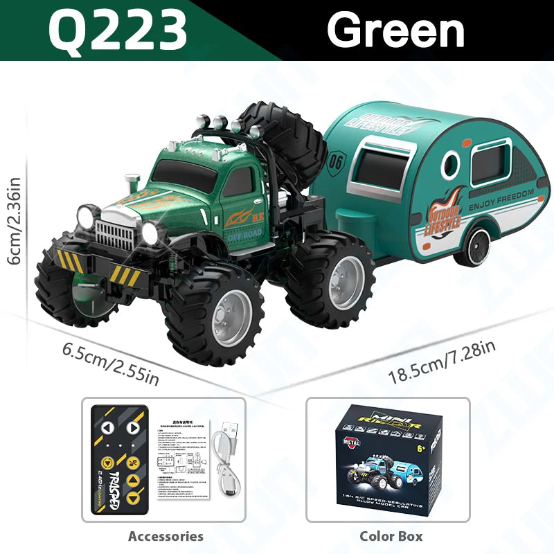 Mini Off-Road RC 1:64 sterowanie smartfonem, LED + dźwięk silnika