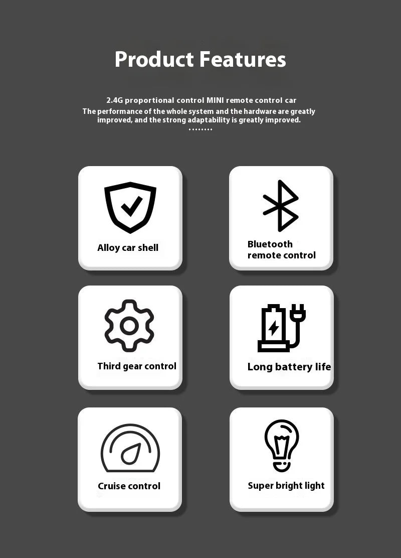 Mini Truck Cars RC 1:64 sterowanie smartfonem, LED + dźwięk silnika