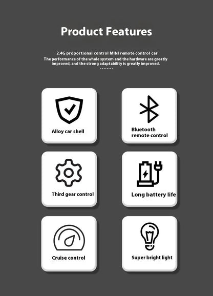 Mini Truck Cars RC 1:64 sterowanie smartfonem, LED + dźwięk silnika