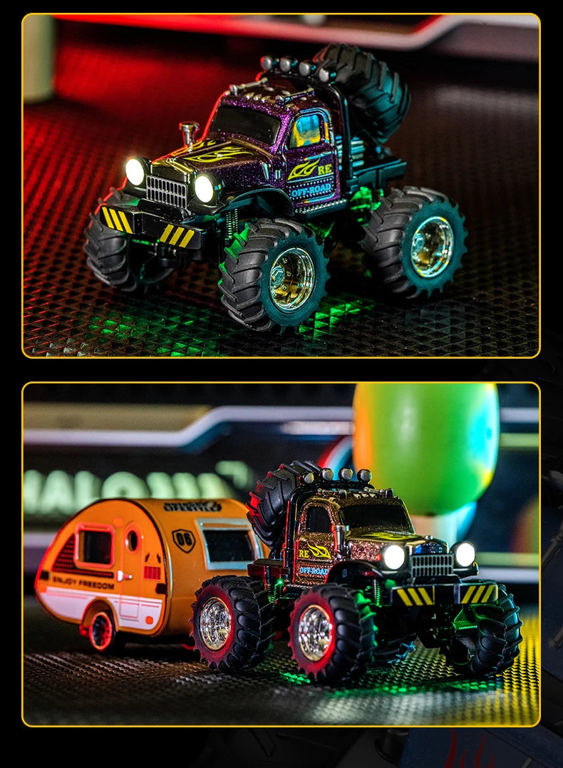 Mini Off-Road RC 1:64 sterowanie smartfonem, LED + dźwięk silnika