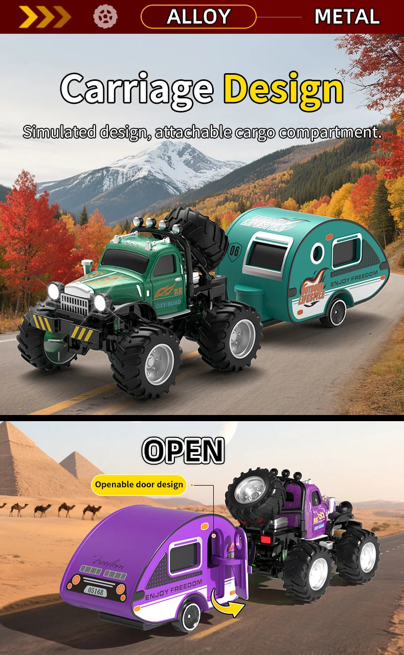 Mini Off-Road RC 1:64 sterowanie smartfonem, LED + dźwięk silnika