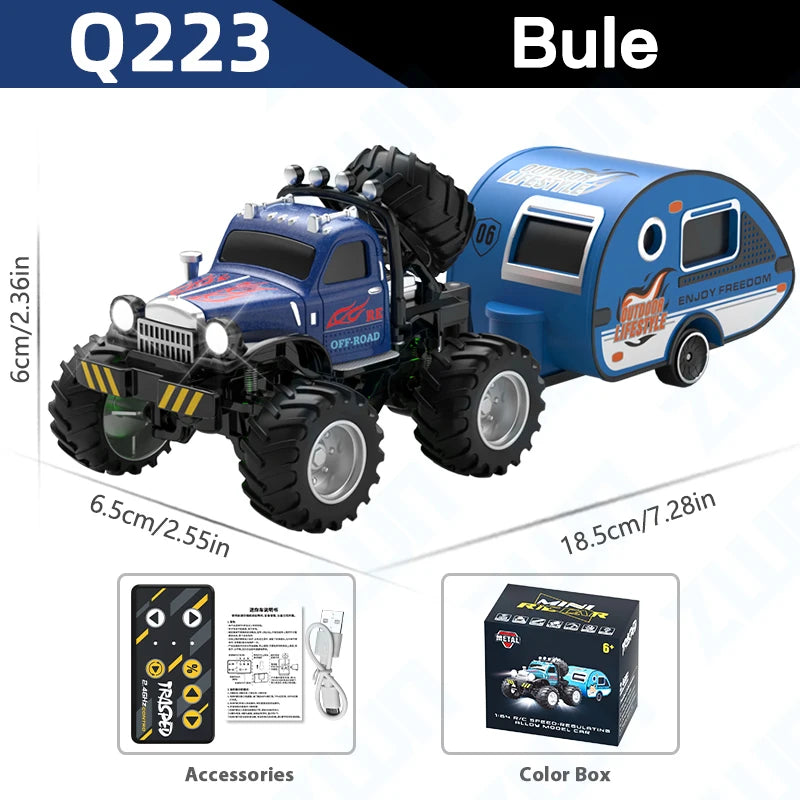 Mini Off-Road RC 1:64 sterowanie smartfonem, LED + dźwięk silnika
