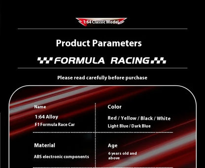 Mini Bolid F1 RC 1:64 sterowanie smartfonem, LED + dźwięk silnika