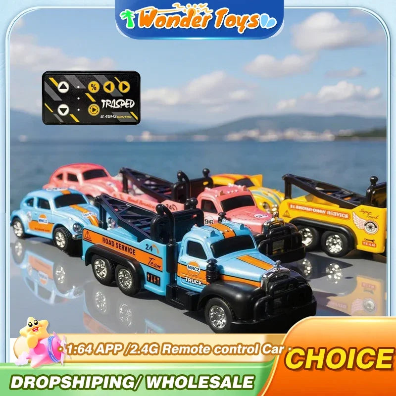 Mini Truck Cars RC 1:64 sterowanie smartfonem, LED + dźwięk silnika