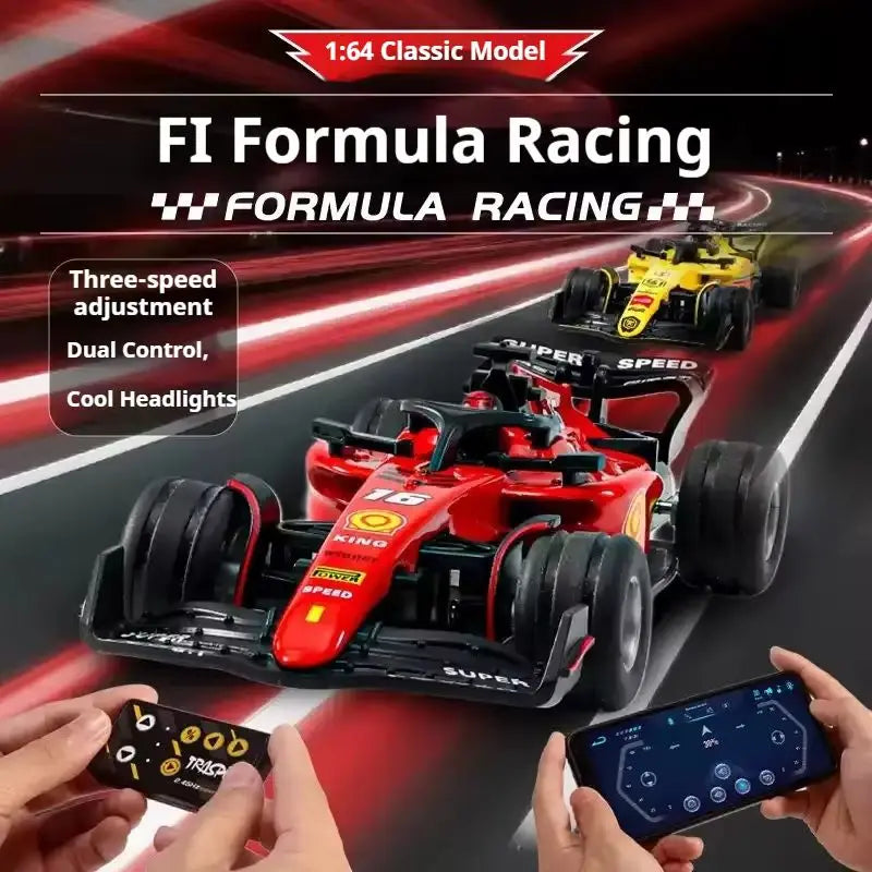 Mini Bolid F1 RC 1:64 sterowanie smartfonem, LED + dźwięk silnika