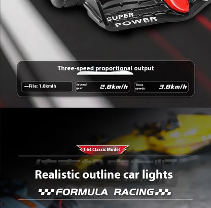 Mini Bolid F1 RC 1:64 sterowanie smartfonem, LED + dźwięk silnika